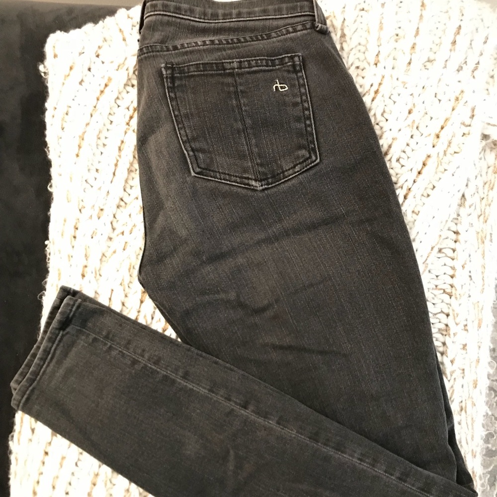 Rag and Bone Distressed Skinny Jeans, Black